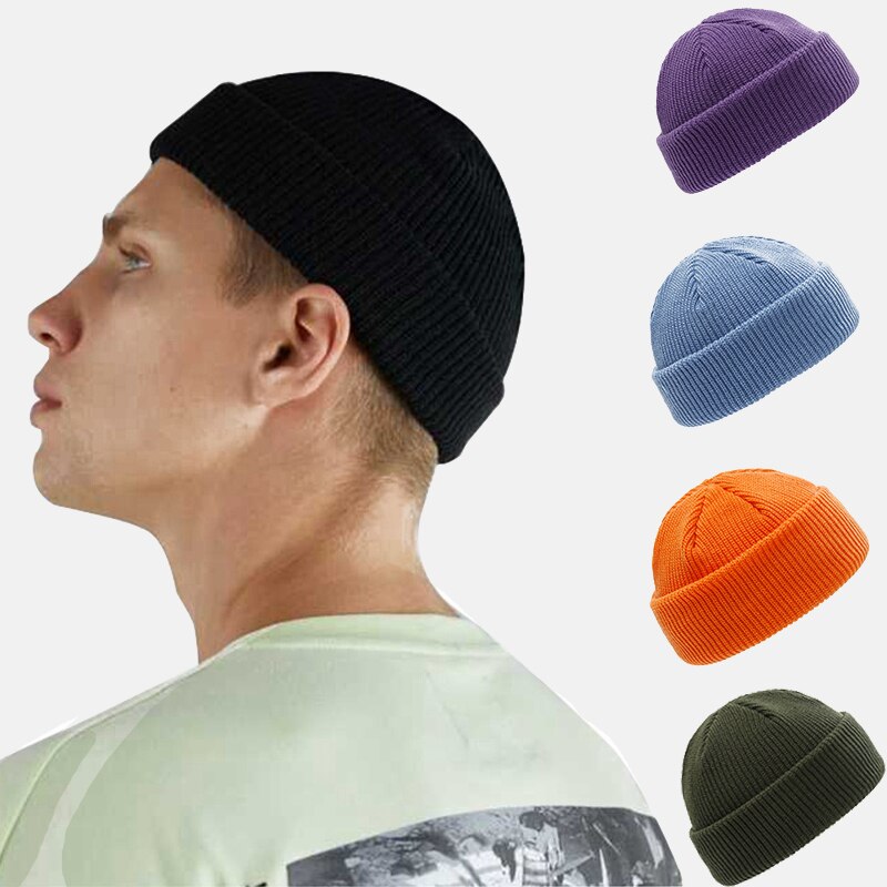 Gebreide Hoeden Voor Vrouwen Mannen Beanie Hat Winter Retro Brimless Baggy Meloen Cap Manchet Visser Mutsen Hoeden Voor Mannen