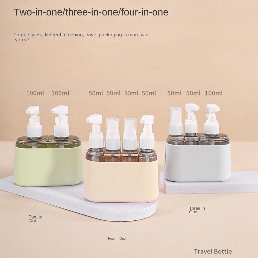 2/3/4 stk. genopfyldelige rejseflasker kombineret shampoo shower lotion dispenser tom sprayflaske kosmetikbeholdere med tragt
