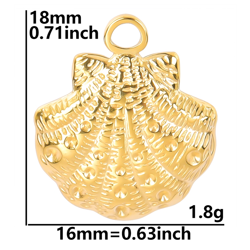 Colgante de acero inoxidable para la fabricación de joyas, dijes de animales marinos, concha, estrella de mar, Tortuga, tiburón, mariposa, Color dorado, 5 unidades por lote