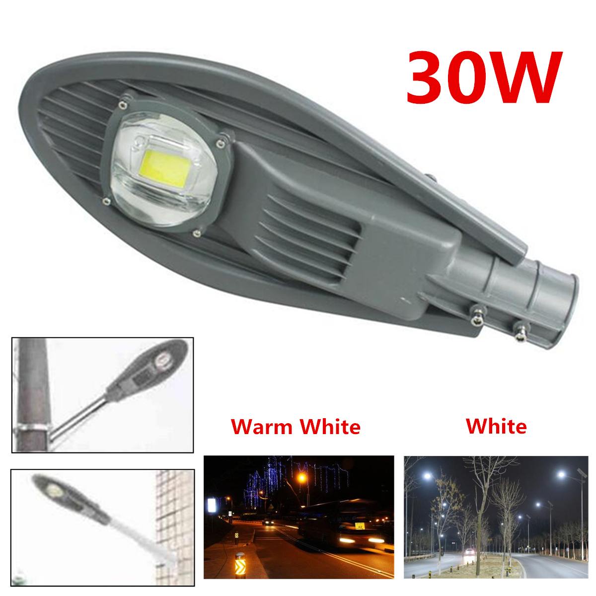 Harmaa 30w led katuvalo vedenpitävä ulkona yövalo puisto neliö tie hotelli silta valo koristelu ulkovalaistus