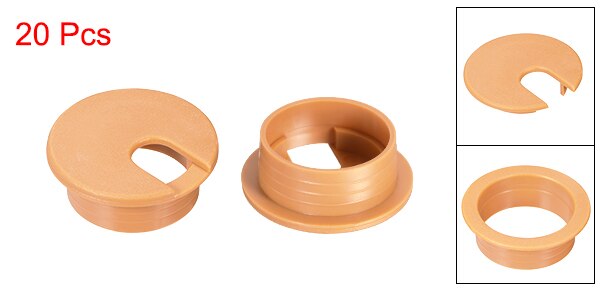 uxcell Uxcell 20 Pcs Cable Hole Cover, 1-3/8"/2" Plastic Desk Grommet for Wire Organizer, (White/Black/Orange): 1-3(8 inch (Orange)