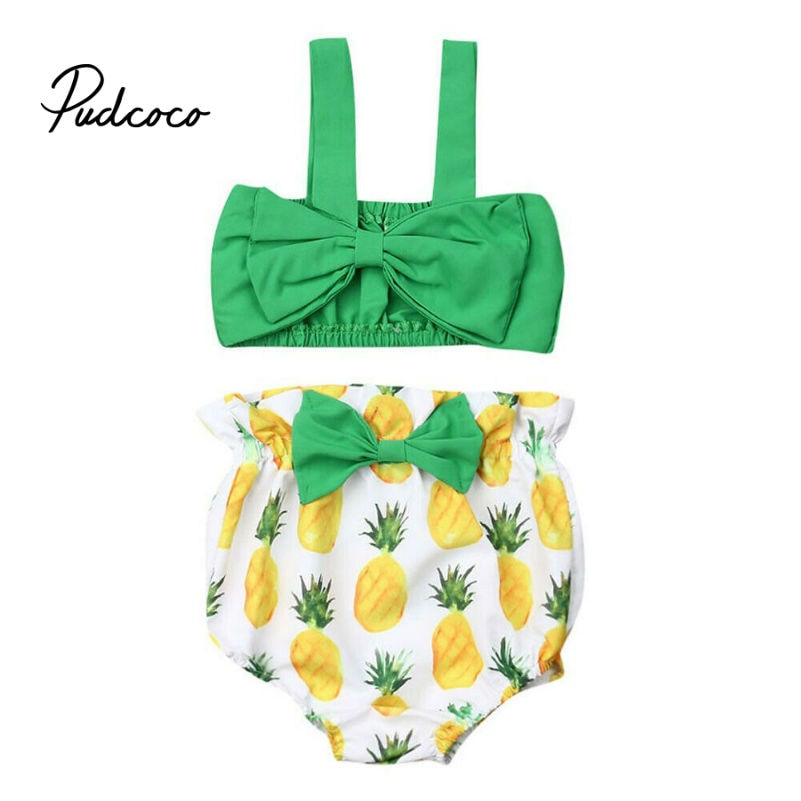0-24 måneder ananas barn baby piger bikini sæt badetøj badedragt strand wear børn badedragt todelte dragter
