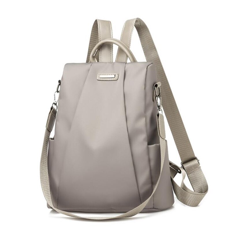 Women's Portable Anti-theft Travel Backpack Girls Casual Nylon Lager Capacity Shoulder Bag Schoolbag: gray