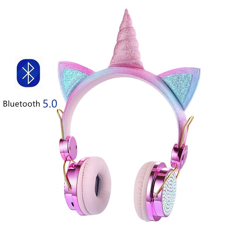 Unicorn Bluetooth 5.0 zestawy słuchawkowe z mikrofonem śliczne słuchawki dziewczyny dzieci słuchawki na laptopa telefony komórkowe PC MP3 Tablet urządzenia Audio