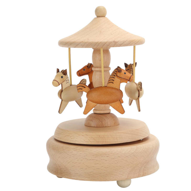 wooden music box music Cute Music Box Wooden Rotating Musical Box Wood Crafts Birthday Home Decor ballerina