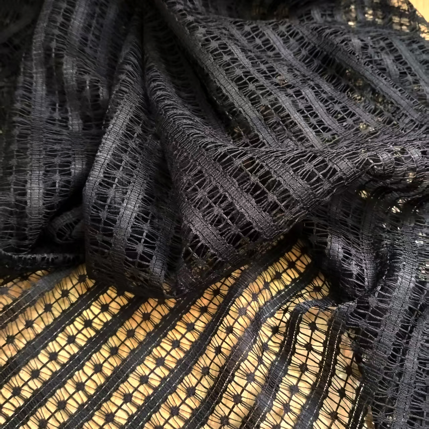 Cortina de renda de malha preta, vestido de casamento, fundo fotográfico, toalha de mesa de jantar, material de roupas para decoração de casa