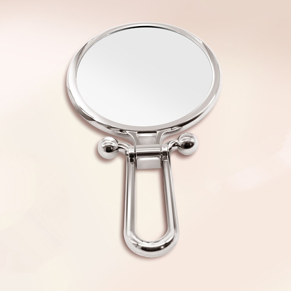 2/5/10X Magnifying Makeup Mirror Handheld Portable Vanity Mirror Folding Hand Pocket Compact Travel Mirrors Make Up Tool: Metal 2X