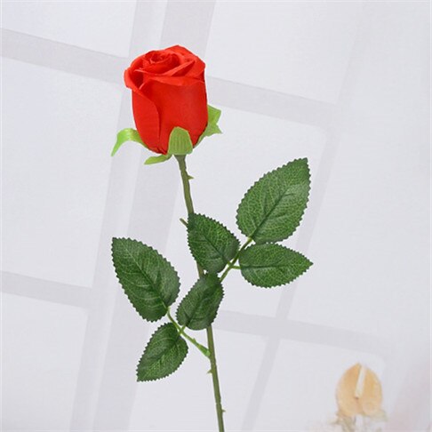 Gul ægte touch rose kunstige silke blomster blomster dekorative blomster hjem eller jul fest dekoration bryllup dekoration: Rød