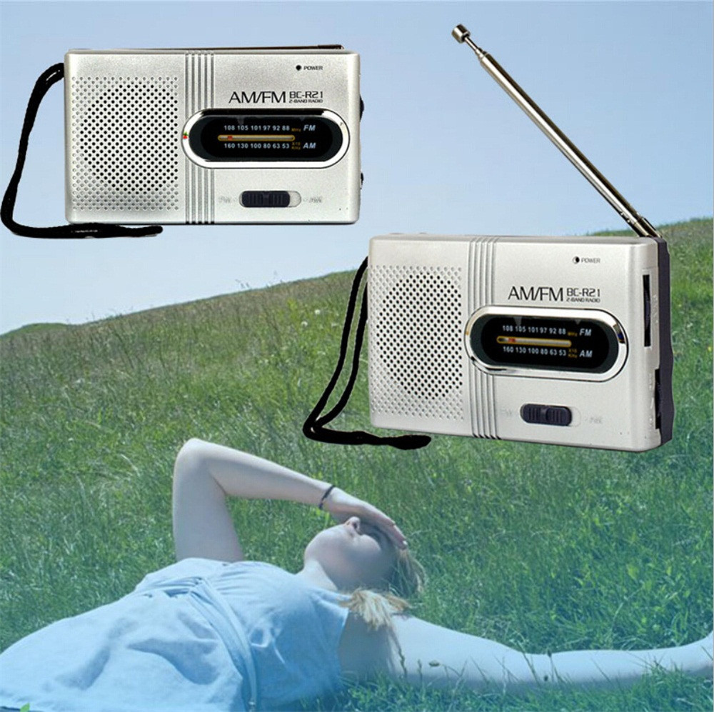 Hiperdea trådløse radio mini bærbar lomme am / fm teleskopantennen batteridrevne radiomodtager apr 19