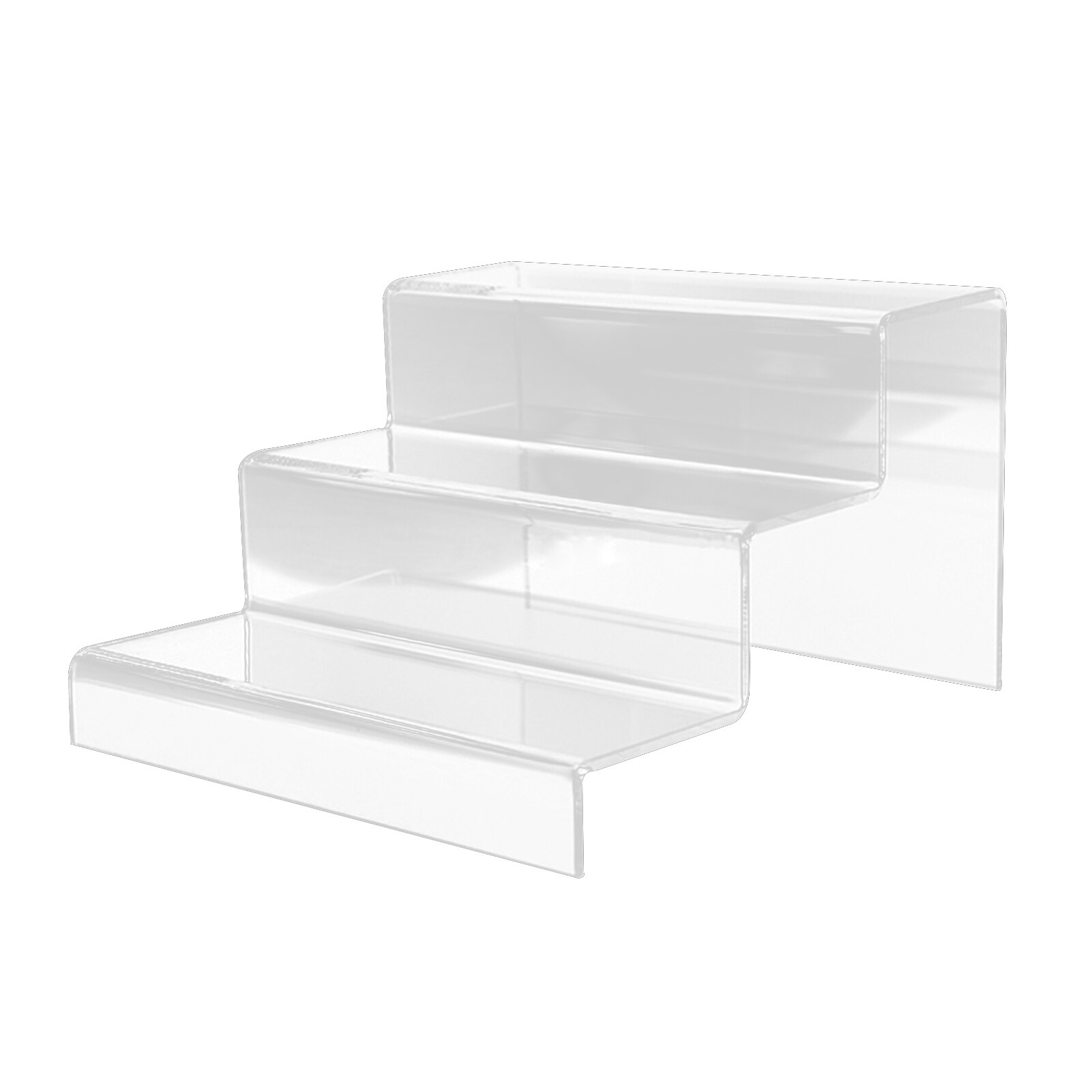 Acrylic Retail Riser Counter Shoes Jewellery Display Stands Plinth Jewelry Ladder Shelf Double Rack Organizers 2/3 Step Tier