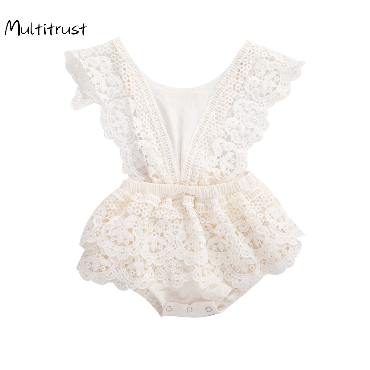 Baby Bodysuit Zomer Top Kids Baby Jongen Meisje Zuigeling Kant Bodysuit Mouwloze Outfit 0-24M
