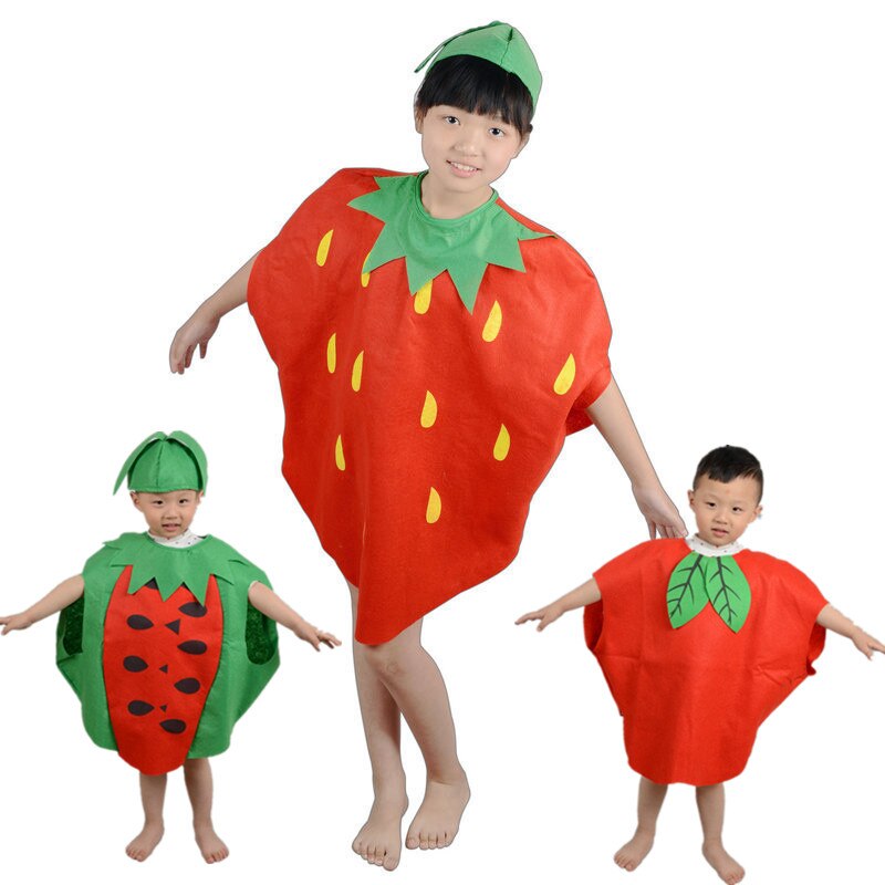 Kinder Kinder Kinder der Tag Cartoon Obst wassermelone/Erdbeere/apple Halloween Party Kostüme Cosplay Kleidung für Junge Mädchen