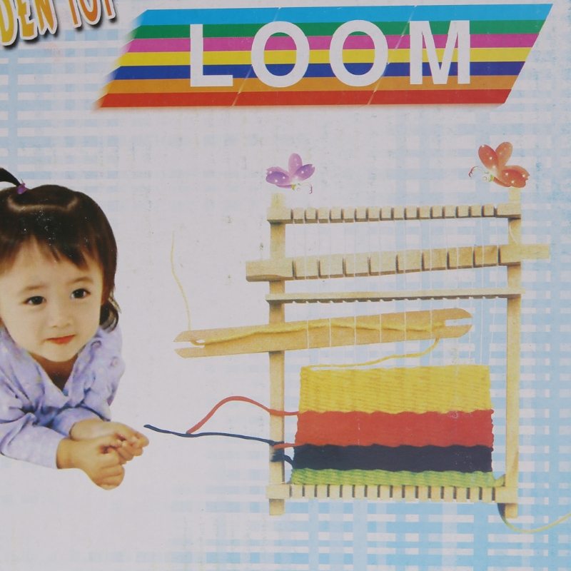 Telar de madera DIY para niños, juguete de desarrollo, tejido de hilo, telar de punto