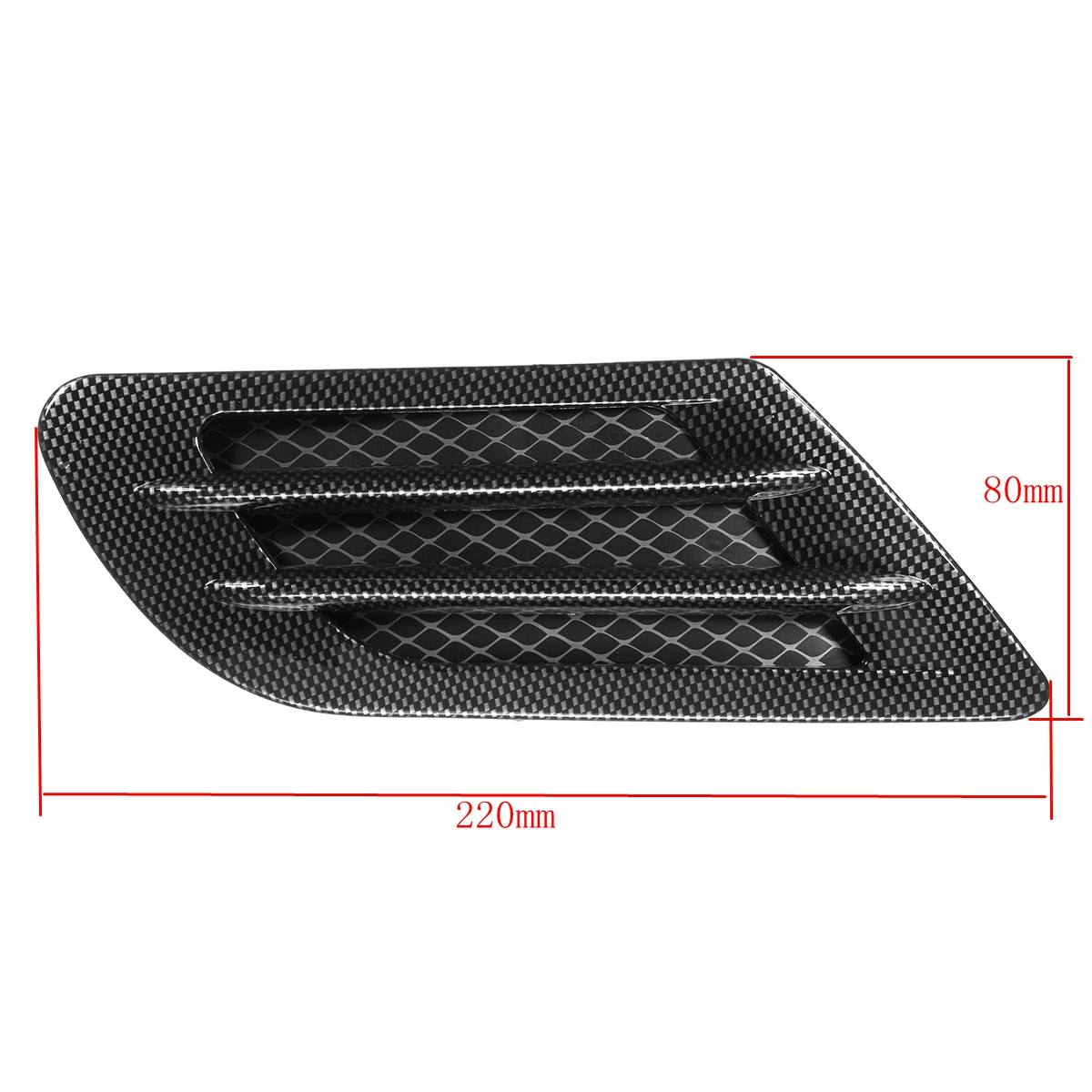Bil deksel deksel karbonfiber luftinntak flyt side -fender ventilasjonshette scoop klistremerke