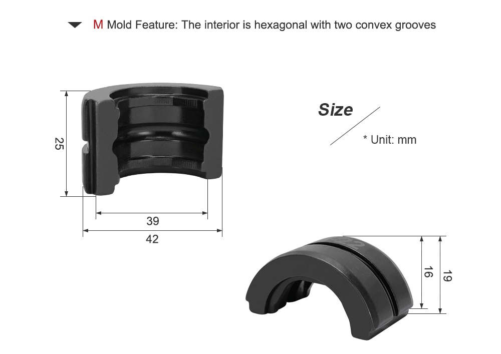 iGeelee Kinds of hydraulic pipe crimping dies, TH, U pipe dies for Pex Fittings and V, M, VAU, VUS pipe dies for copper fittings