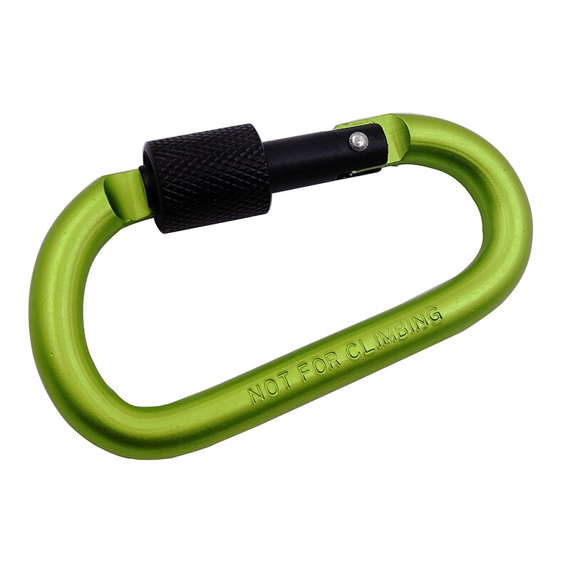 Karabijnhaak clip aluminium karabijnhaak multitool survival klimmen karabijnhaak sleutelhanger sleutel d-vorm schroefslot fleshaak hangend: Groente