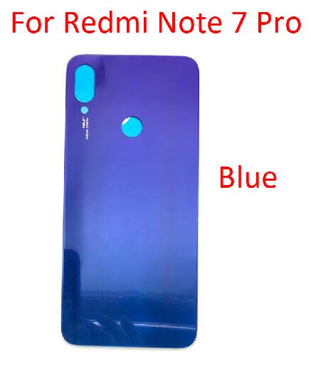 Voor Xiaomi Redmi Note 7 Batterij Back Glas Panel Achterdeur Behuizing Case Voor Redmi Note 7 Pro Terug Batterij cover Deur: Note 7 pro Blue