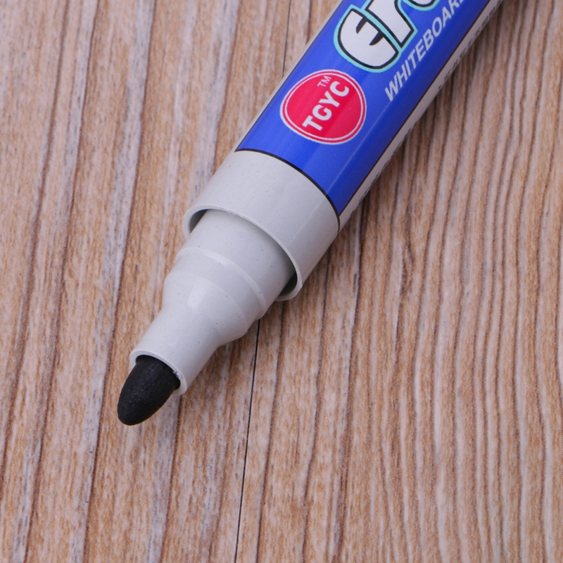 Erasable Black Ink Marker Pen Whiteboard Fast Dry Comfort Grip For Office