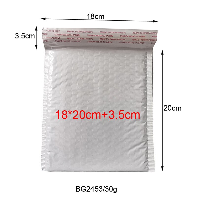 50 unidades de diferentes especificaciones, bolsa blanca de espuma, sobre de espuma, embalaje para oficina, bolsa de vibración a prueba de humedad