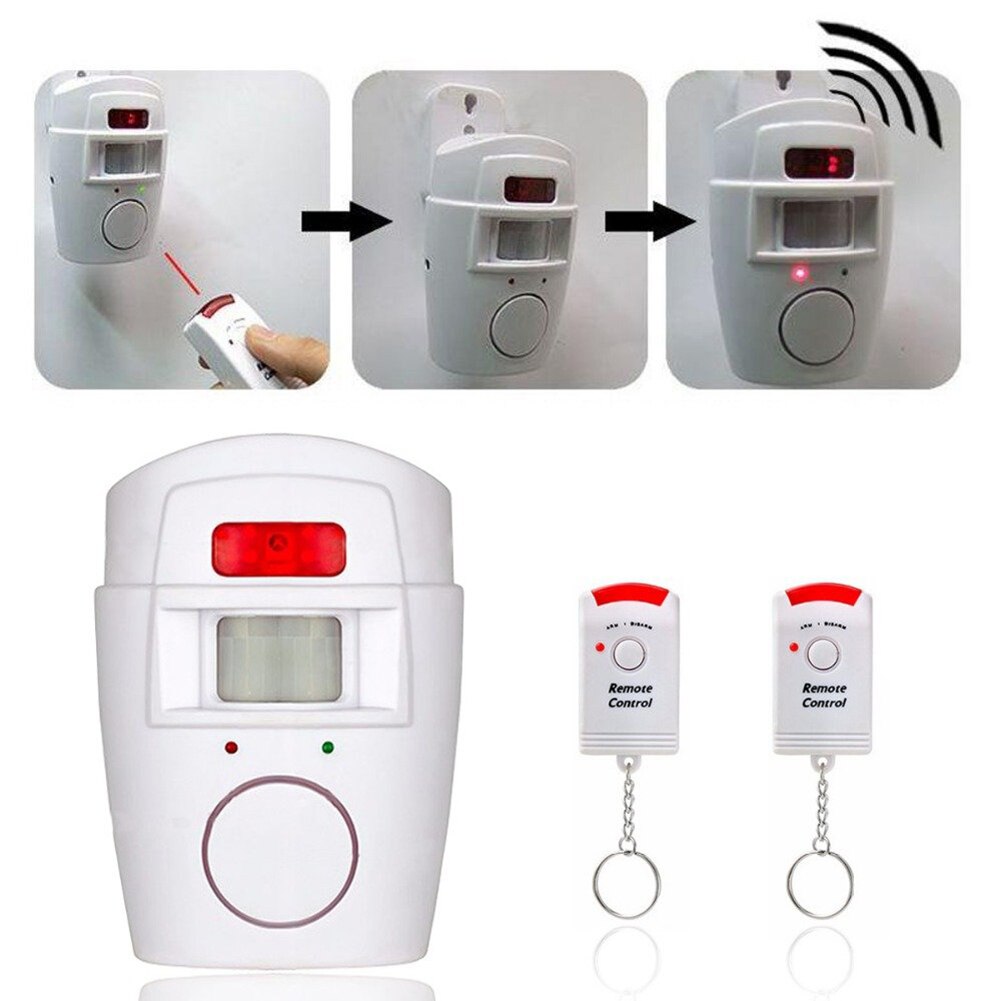 Motion Sensing Alarm Remote Control Infrared Wireless Door Window Home Alarm Wireless Motion Alarm Sensor Remote Control Alarm: Default Title