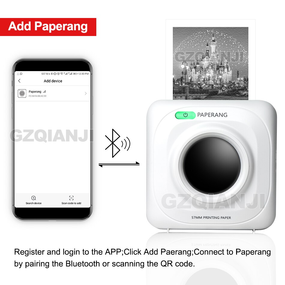 Pocket Printer Mini Mobile Photo Printer Bluetooth Portable Handheld thermal Printer for Android iOS Phones A6 Pocket Printers