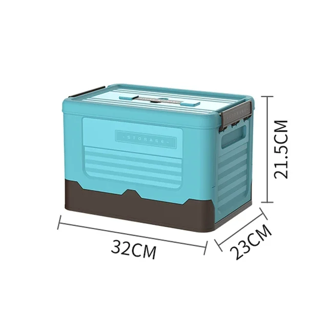 Caja de almacenamiento plegable, contenedor organizador plegable multifunción, almacenamiento de artículos diversos de plástico, caja organizadora de suministros con tapa, 1 Uds.: Lila