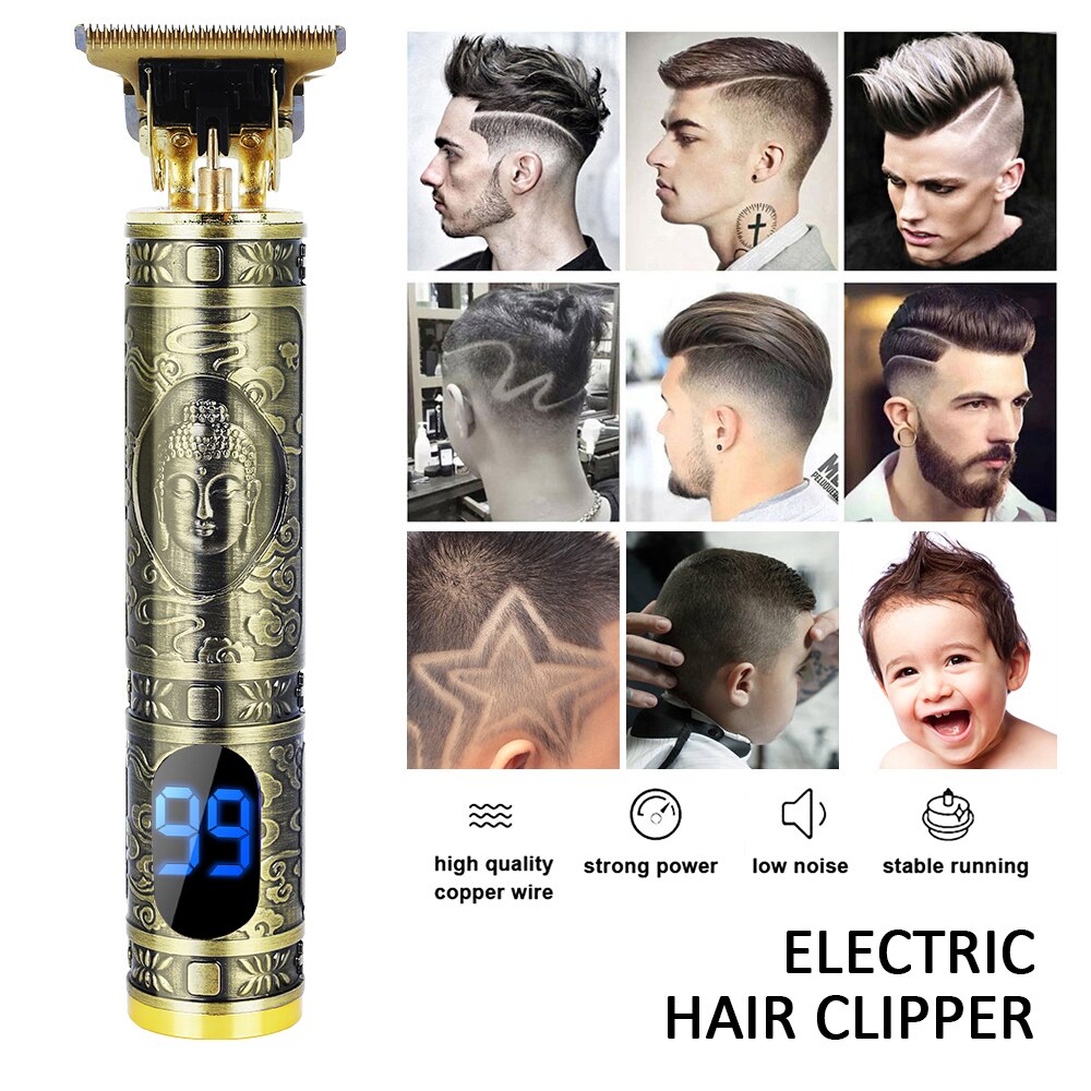 LCD Hair Clipper Barber Hair Trimer For Men Beard Shaver Recharge Cordless Hair Cutting Machine Baldhead Hair Razor