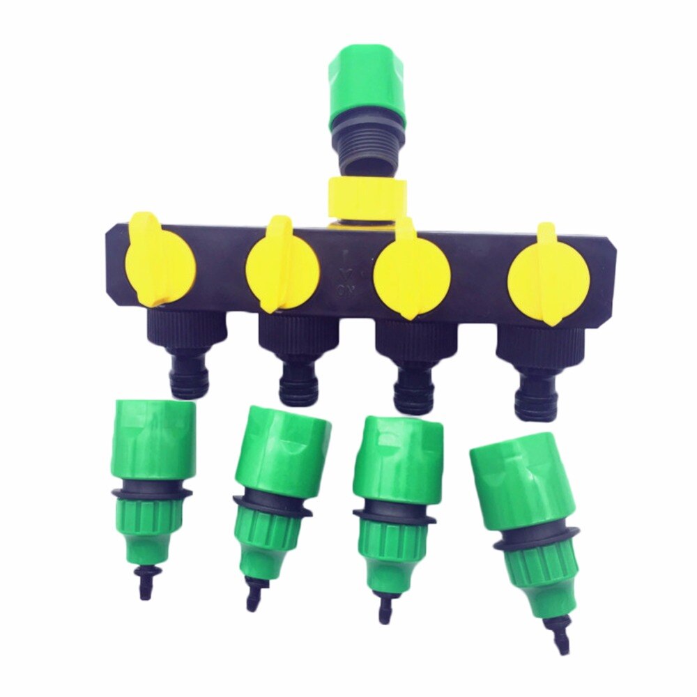 1 Set (6 Stuks) 4 manier Shunt waterleiding connector Water diverter Drip tuin irrigatie 4/7 of 8/11 Slang Connector Montage