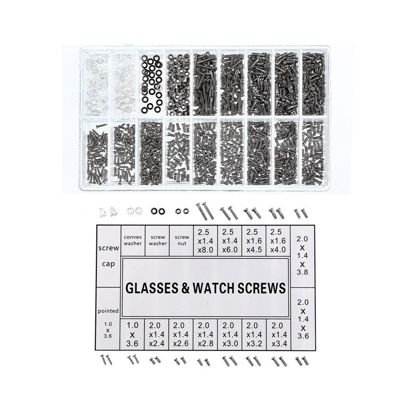 Stainless Steel Eyeglasses Repair Screw Accessories Set One Box Glasses Repair Kit Eyewear Accessories Glasses Repairing Tools