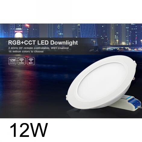 LED Panel Lamp Ultra Slim 6W 12W 15W WIFI RF Remote Round Concealed RGB CCT RGBW RGB White Lamp ceiling recessed downlight 220v: 12W panel light
