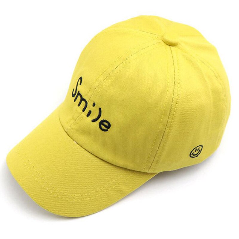 Doitbest-Gorra de béisbol para niños de 2 a 8 años, sombrero de béisbol con bordado de sonrisa, estilo Hip Hop, sombreros para niño o niña, snapback,: YELLOW