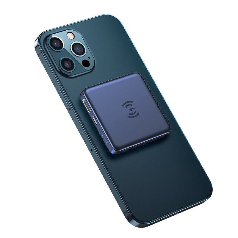 Caseier 15W 10000Mah Magnetic Power Bank Voor Iphone 12 Pro Max Mini Draagbare Externe Batterij Powerbank 5000Mah bank Voor Telefoon: Blue 5000mAh