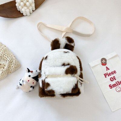 Kid's Backpack Korean Children's Plush Bag Shoulder Bag Girls Simple Rabbit Shoulder Bag 3D Cartoon Animal Backpack: style 1