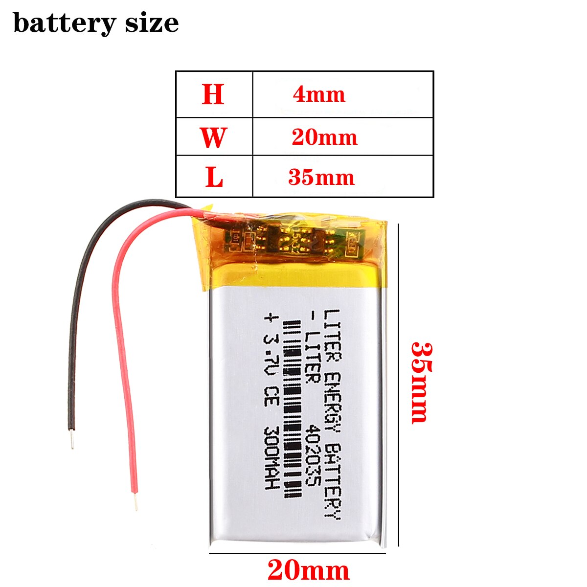 Batería Universal de iones de litio de 3,7 V, 300mAh, 402035, para tablet pc, 7 pulgadas, 8 pulgadas, 9 pulgadas, Mp3, MP4, GPS, móvil, bluetooth