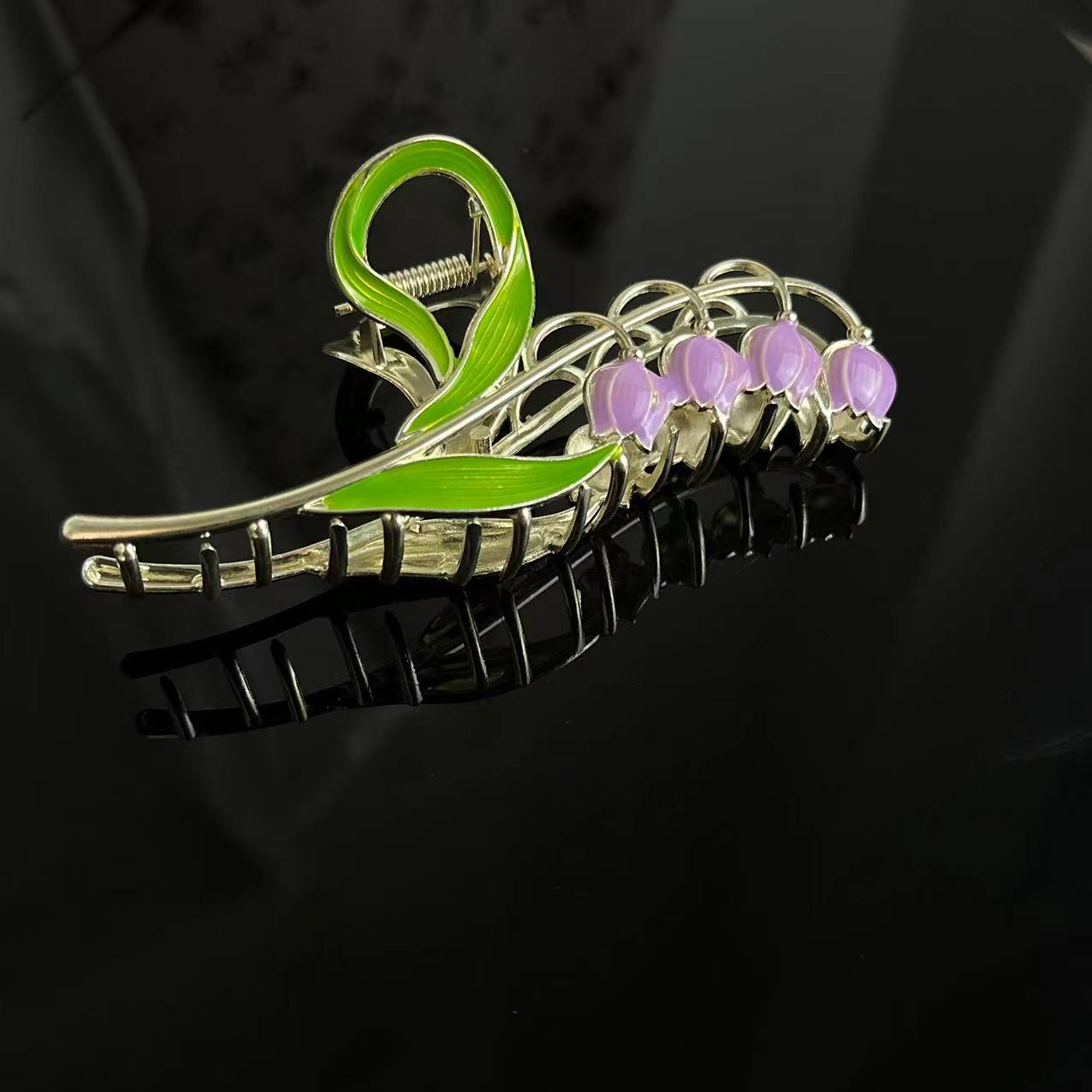 Accesorios para el cabello de flores de orquídeas, 1 piezas, gran sensación Premium, Clip para rascar, 1 ud.: Lavanda