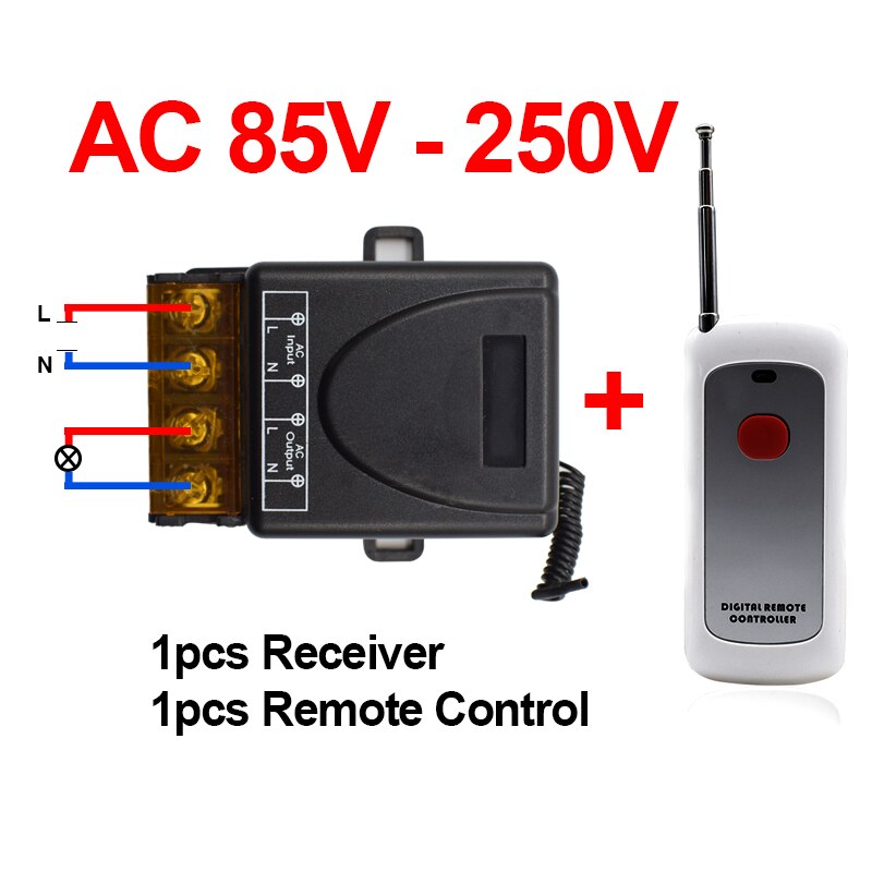 High Power 433MHz Radio Frequency Remote Control 85V~220V 1 Relay Receiver Wireless Remote Control Factory Farm Ventilation Pump: AC 85V-250V