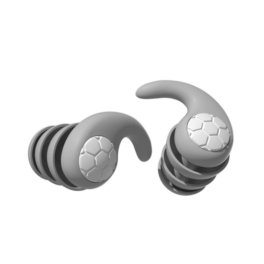 Ear Protector Swimming Earplugs Waterproof Sound Blocking Silicone Earplugs Swimming Soft Three Layer Waterproof Ear Plug: GRAY
