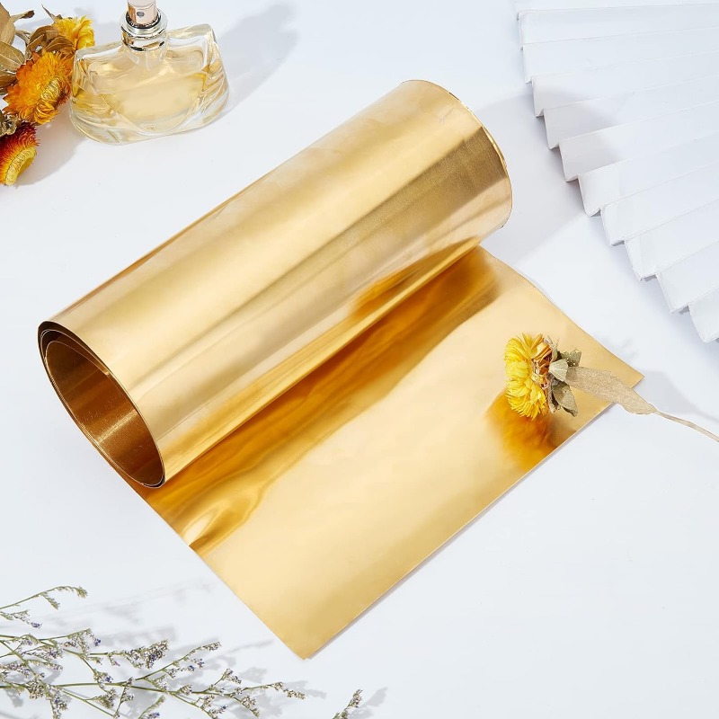 Rollo de hoja de latón dorado, placa de lámina de Metal de 0,1mm, hoja fina de Metal de latón para manualidades de corte DIY, fabricación de 1000x200x0,1mm
