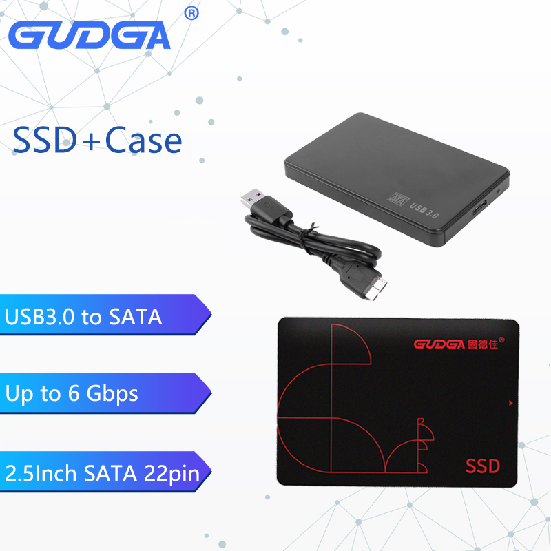 Gudga Externe 2.5 Inch Ssd USB3.0 Naar Sata Harde Schijf Doos 5Gbps Adapter Interne Solid State Harde Schijf Voor laptop Desktop
