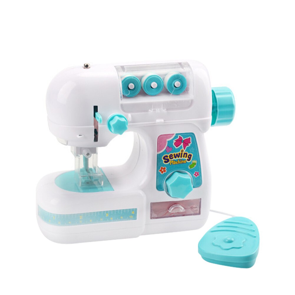 Simulation DIY Electric Mini Sewing Machine Children Household Pretend Play Toy Children Portable Interactive: D