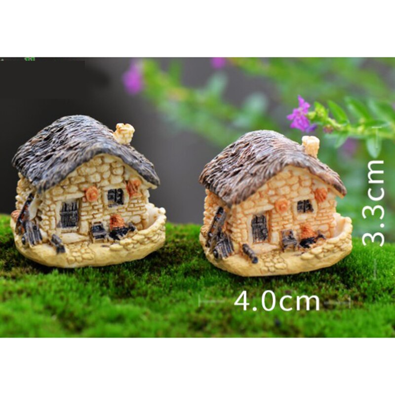 Micro Dorp Steen Huizen Miniatuur Tuinieren Landschap Diy Bonsai Ambachten Bureau Ornamenten Accessoires Voor Tuin Decor