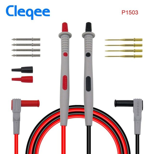Cleqee Multimeter Probe Probes Replaceable Needles Test Leads Kits Probes For Digital Multimeter Cable Feeler For Multimeter: P1503