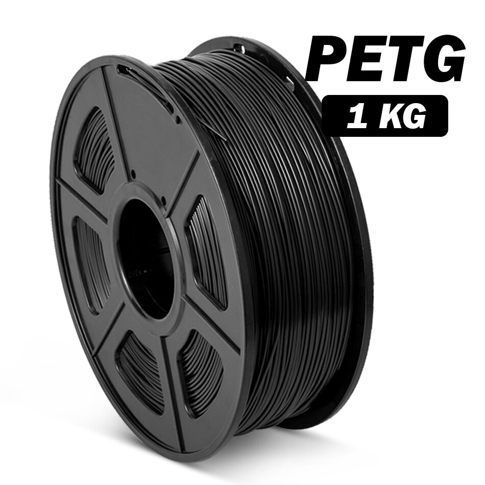 SUNLU – Filament PETG translucide pour imprimante 3D, matériaux d'impression en plastique, , 1.75mm de diamètre, sous forme de bobine de 1KG: PETG Black