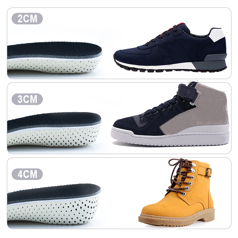 Soumit hauteur augmenter semelles pour hommes femmes mémoire mousse EVA chaussures coussinet confortable ascenseur plus grand chaussure semelle talon Inserts