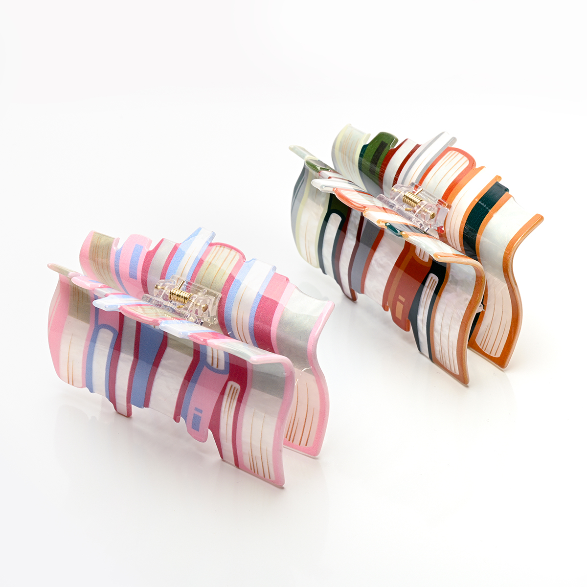 1 Stück koreanischer Stil Buchform Acryl Wasser Welligkeit Platte Haarspange für Frauen – einzigartiges Haarklammer Haarnadel Ornament: Anderes