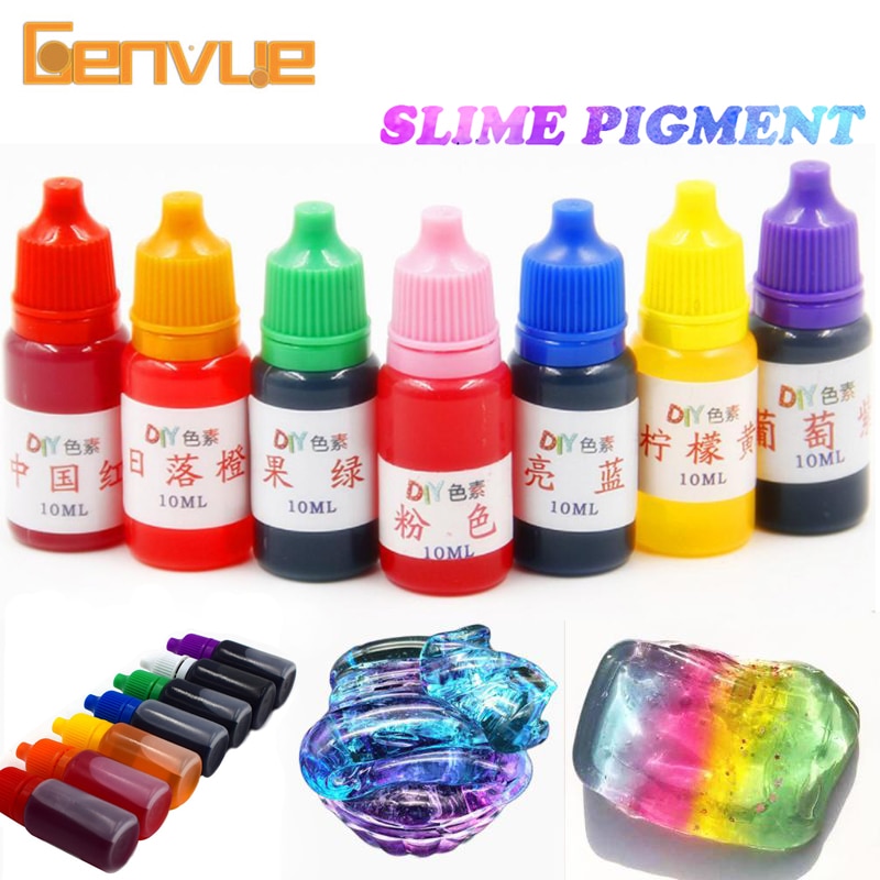 Dye Pigment Addition For Slime Supplies Clear Liquid Making Polymer Clay Accessories Fluffy Slime Charms Art Crystal Mud Toy Kit