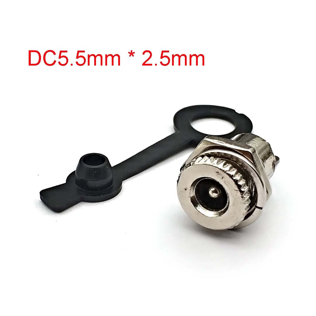 5.5 Mm X 2.1 Mm/5.5X2.5 Dc Power Jack Socket Female Panel Mount Connector Metalen Panel Mount interface Plug Draad Terminals: DC5.5-2.5MM