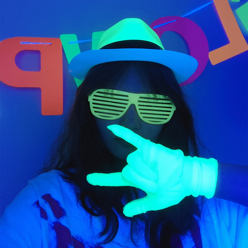 Lunettes à Obturateur en Plastique Fluorescent, Accessoires de ixd'Anniversaire, Chapeau et Gants Fluorescents, Lumière UV