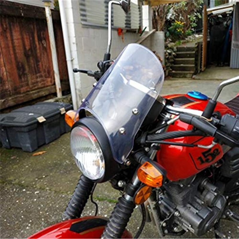 Koplamp Cover Motorfiets Voorste Koplamp Kuip Kuip Voorruiten Voorruit Universeel Voor Retro Koplamp Windscherm (Kleur : 3