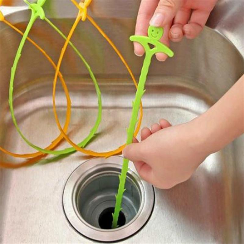 Sink Cleaning Hook Bathroom Floor Drain Sewer Dredge Device Small Tools plastic 51cm Bathroom Floor Drain Sewer Tool